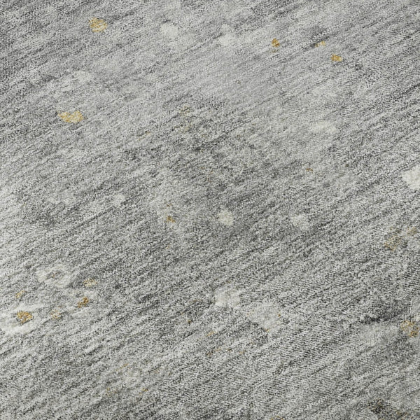 HomeRoots 8' Round Gray Gold and Ivory Oriental Washable Rug – Durable, UV-Protected, Stylish for Home & More! 693267