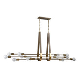 Sabine 72'' Wide 14-Light Linear Chandelier - Pecan with Brushed Gold 69327/14 Elk Lighting