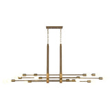 Sabine 72'' Wide 14-Light Linear Chandelier - Pecan with Brushed Gold 69327/14 Elk Lighting