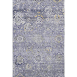 HomeRoots 5' X 8' Elegant Lavender Gold Ivory Oriental Area Rug - Washable, UV Protected, Stain Resistant! 693272