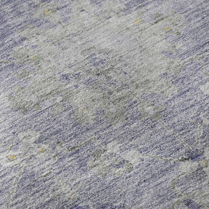 HomeRoots 8' Round Lavender, Gold & Ivory Oriental Washable Rug – UV Protected, Stain Resistant & Stylish Decor 693273