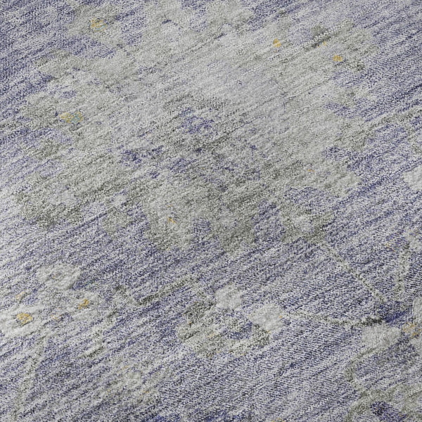 HomeRoots 8' Round Lavender, Gold & Ivory Oriental Washable Rug – UV Protected, Stain Resistant & Stylish Decor 693273