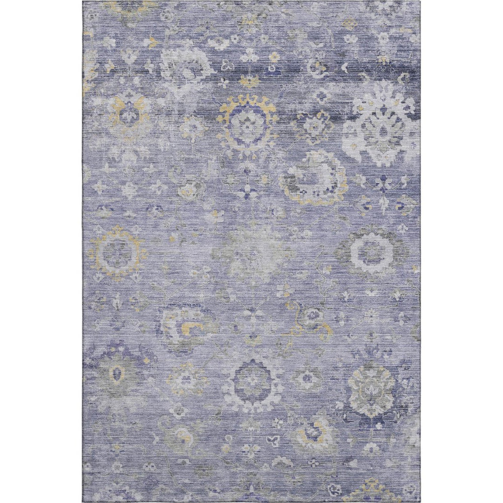 HomeRoots 8' Elegant Lavender Gold Ivory Oriental Washable Area Rug - Stain Resistant, UV Protected, Durable Design 693274