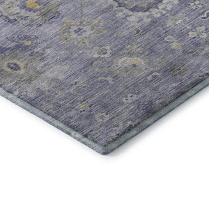 HomeRoots 8' Elegant Lavender Gold Ivory Oriental Washable Area Rug - Stain Resistant, UV Protected, Durable Design 693274