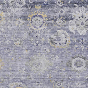 HomeRoots 8' Elegant Lavender Gold Ivory Oriental Washable Area Rug - Stain Resistant, UV Protected, Durable Design 693274