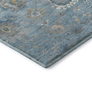 HomeRoots 9' X 12' Teal Gold Ivory Oriental Area Rug - Washable, UV Protected, Durable, Stylish for Homes 693281