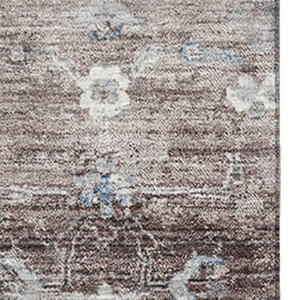 HomeRoots 5' X 8' Elegant Taupe Blue Beige Oriental Washable Area Rug with UV Protection & Stain Resistance 693284