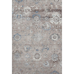HomeRoots 9' Elegant Taupe Blue and Beige Oriental Area Rug - Washable, UV Protected, Stain Resistant Design 693287