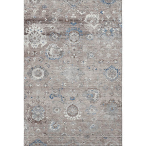 HomeRoots 9' Elegant Taupe Blue and Beige Oriental Area Rug - Washable, UV Protected, Stain Resistant Design 693287