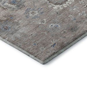HomeRoots 10' Taupe, Blue & Beige Oriental Washable Area Rug - UV Protected, Stain-Resistant & Non-Slip! 693288