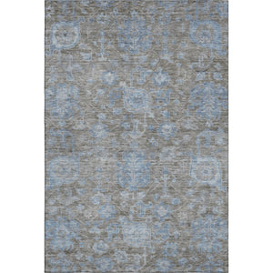 HomeRoots 10' Gray and Blue Floral Area Rug - Washable, Durable, UV-Protected for Stylish Living Spaces! 693300