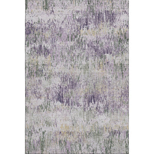 HomeRoots 10' Stylish Lavender, Ivory & Green Striped Washable Area Rug with UV Protection for Busy Homes 693318