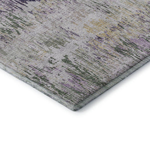 HomeRoots 10' Stylish Lavender, Ivory & Green Striped Washable Area Rug with UV Protection for Busy Homes 693318
