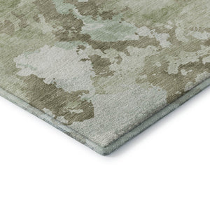 HomeRoots 8' Artichoke Green Round Rug - Washable, UV-Protected, Durable, and Stylish for Modern Spaces 693327