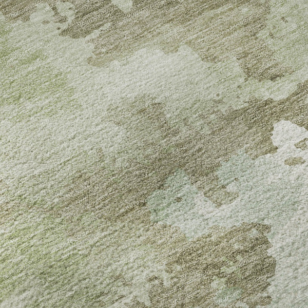 HomeRoots 9' X 12' Artichoke Green Abstract Area Rug – Washable, UV Protected, Durable for High-Traffic Spaces 693329