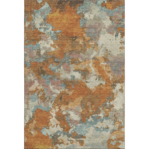 HomeRoots 9' X 12' Abstract Washable Area Rug in Copper & Taupe - UV Protected, Durable, Pet-Friendly Design 693335