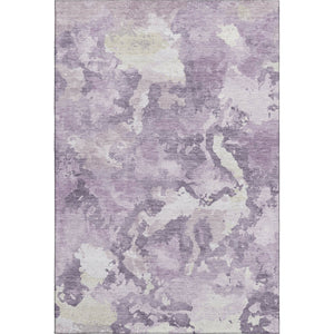 HomeRoots 9' X 12' Stylish Lavender & Ivory Washable Area Rug with UV Protection for High-Traffic Spaces 693347