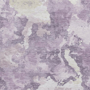 HomeRoots 9' X 12' Stylish Lavender & Ivory Washable Area Rug with UV Protection for High-Traffic Spaces 693347