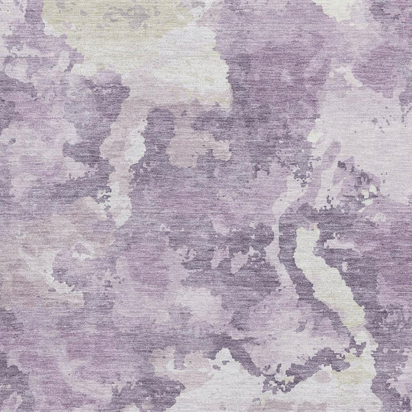 HomeRoots 9' X 12' Stylish Lavender & Ivory Washable Area Rug with UV Protection for High-Traffic Spaces 693347