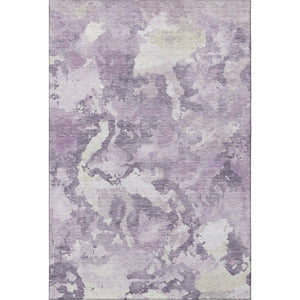 HomeRoots 10' X 14' Elegant Lavender and Ivory Abstract Washable Area Rug with UV Protection for Modern Spaces 693348