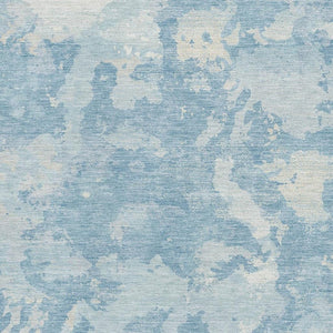 HomeRoots 5' X 8' Sky Blue & Ivory Abstract Washable Area Rug - UV Protected, Stylish & Stain Resistant Design 693350