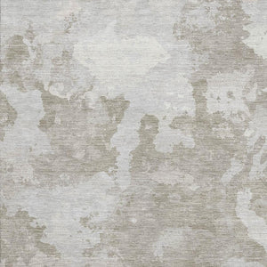 HomeRoots 9' X 12' Modern Taupe Gray & Silver Abstract Area Rug - Washable, UV Protected, Pet-Friendly Design! 693359