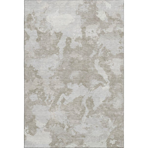 HomeRoots 10' X 14' Taupe Gray & Silver Abstract Rug - Washable, UV-Protected, Stain-Resistant & Pet-Friendly 693360