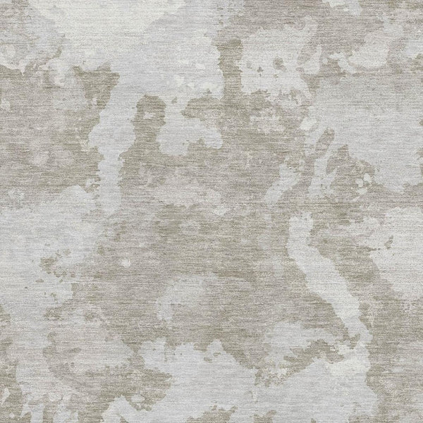 HomeRoots 10' X 14' Taupe Gray & Silver Abstract Rug - Washable, UV-Protected, Stain-Resistant & Pet-Friendly 693360