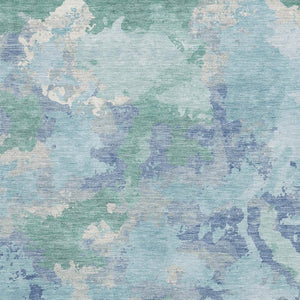 HomeRoots 10' Modern Abstract Pale Aqua Area Rug - Stylish, Washable Design with UV Protection & Stain Resistance 693366