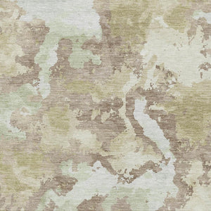 HomeRoots 5' X 8' Modern Taupe Ivory Beige Abstract Area Rug - Washable, UV Protected & Pet-Friendly Design 693368