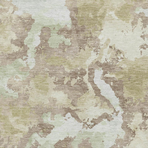 HomeRoots 5' X 8' Modern Taupe Ivory Beige Abstract Area Rug - Washable, UV Protected & Pet-Friendly Design 693368