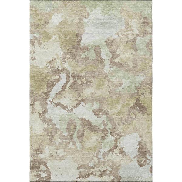HomeRoots 8' Stylish Taupe Ivory Beige Abstract Washable Area Rug - UV Protected, Soft & Durable for Homes 693370