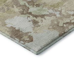 HomeRoots 9' X 12' Taupe Ivory Beige Abstract Area Rug - Washable, UV Protected, Durable & Stylish for Homes 693371