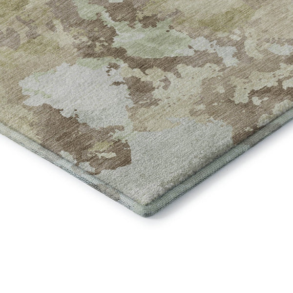 HomeRoots 9' X 12' Taupe Ivory Beige Abstract Area Rug - Washable, UV Protected, Durable & Stylish for Homes 693371