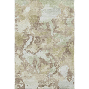 HomeRoots 9' X 12' Taupe Ivory Beige Abstract Area Rug - Washable, UV Protected, Durable & Stylish for Homes 693371