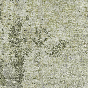 HomeRoots 5' X 8' Contemporary Artichoke Green Abstract Area Rug - Washable, UV Protected, Durable Design 693374
