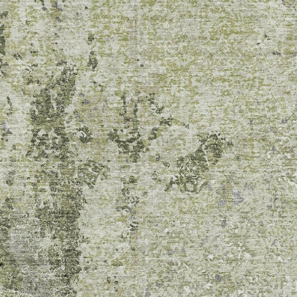 HomeRoots 5' X 8' Contemporary Artichoke Green Abstract Area Rug - Washable, UV Protected, Durable Design 693374