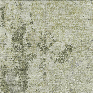 HomeRoots 9' X 12' Artichoke Green Charcoal Ivory Abstract Rug - Durable, Washable, UV Protected for Active Homes 693377