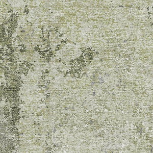 HomeRoots 10' X 14' Artichoke Green Abstract Area Rug – Washable, Stain-Resistant, UV Protected & Non-Slip Backing 693378