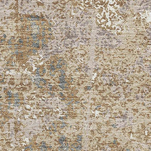 HomeRoots 8' Khaki Beige and Charcoal Abstract Washable Area Rug - UV Protected, Stylish, and Durable Design 693382