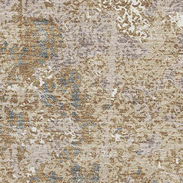 HomeRoots 8' Khaki Beige and Charcoal Abstract Washable Area Rug - UV Protected, Stylish, and Durable Design 693382