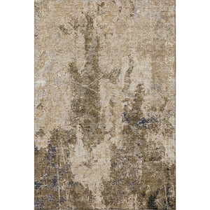 HomeRoots 9' X 12' Washable Khaki Beige & Charcoal Abstract Area Rug with UV Protection for High-Traffic Spaces 693383