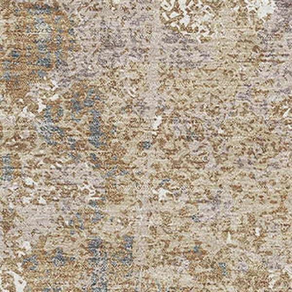 HomeRoots 10' Khaki Beige & Charcoal Abstract Washable Area Rug - UV Protected, Durable & Easy Care Design 693384