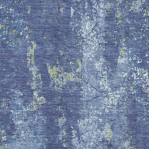 HomeRoots 5' X 8' Navy Blue & Lime Green Abstract Washable Area Rug - Stylish, UV-Protected, and Stain-Resistant! 693386