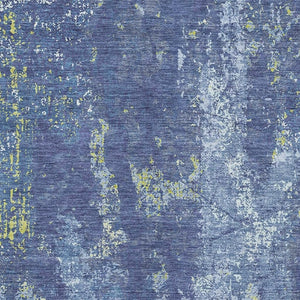 HomeRoots 8' Navy Blue & Lime Green Abstract Area Rug - Washable, UV-Protected, Durable, Perfect for High-Traffic Areas! 693388