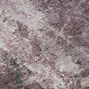 HomeRoots 8' X 8' Modern Abstract Washable Round Rug in Pink, Charcoal & Ivory - UV Resistant, Easy Care & Stylish 693393