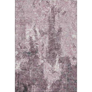 HomeRoots 9' X 12' Stylish Pink Charcoal Ivory Washable Area Rug with UV Protection for Active Homes & Spaces 693395