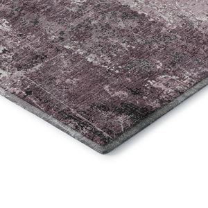 HomeRoots 9' X 12' Stylish Pink Charcoal Ivory Washable Area Rug with UV Protection for Active Homes & Spaces 693395
