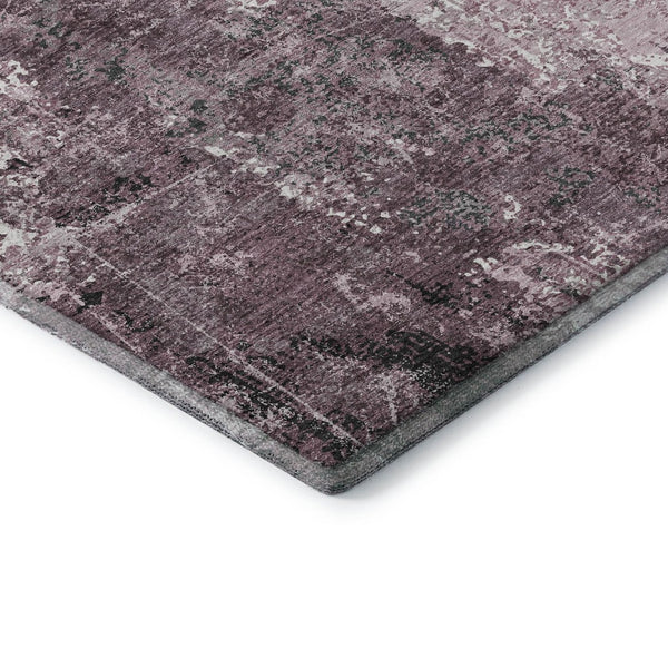 HomeRoots 9' X 12' Stylish Pink Charcoal Ivory Washable Area Rug with UV Protection for Active Homes & Spaces 693395