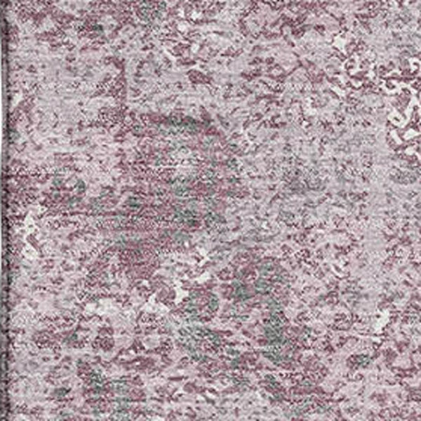 HomeRoots 9' X 12' Stylish Pink Charcoal Ivory Washable Area Rug with UV Protection for Active Homes & Spaces 693395
